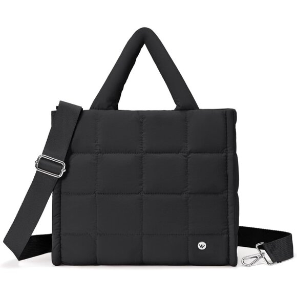 Elegant Women's Quilted Nylon Tote Bag - Stylish Weekender & Overnight Companion - Picture 1 of 6